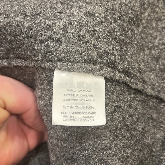 J. Crew Italian Boiled Wool long coat grey women’s size 12 - 100% wool - Picture 9 of 13